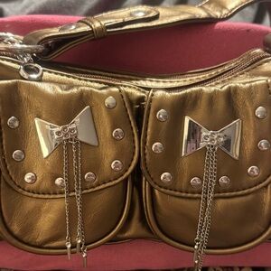 Copper Chain-Embellished Women's y2k bag